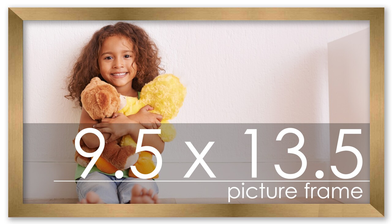 9.5x13.5 Solid Wood Picture Frame with UV-Resistant Acrylic & Acid-Free Backing, Available in 6 Finishes: Matte Black, Matte White, Metallic Bronze, Silver, Natural Wood Grain & Mahogany